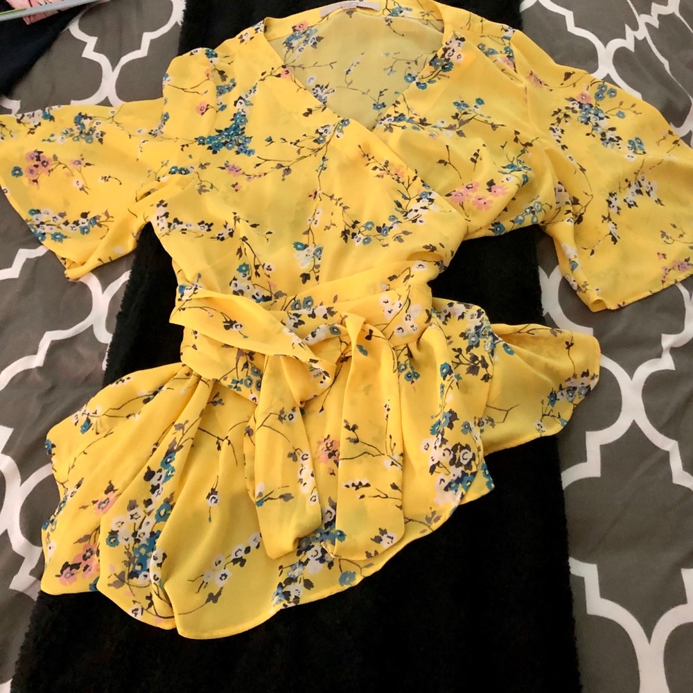 Loft Peplum Flutter Sleeve Blouse